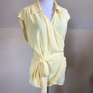 NWT, J. Jill Yellow Wrap Sleeveless Top!